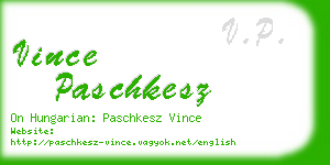 vince paschkesz business card